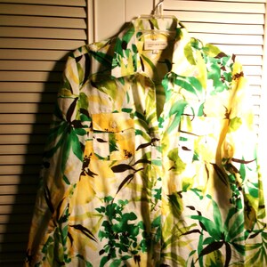 Shirt Blouse, Jones New York Vivacious All Cotton Big Shirt!  Medium, But Larger! FIVE STAR Summer Find!