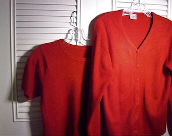 Sweater, Small, Sweater Set, Pure Cashmere Red Sweater Set.  Luscious Cashmere by Gap!  FIVE STAR Vintage - see details