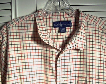 Shirt Large, Ralph Lauren Checks Are In!  Cotton Men's or Women's Shirt/Blouse FIVE STAR  Find
