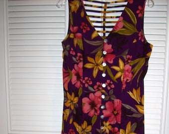 Vintage Maxi Jungle Flowered Sun or Evening Dress, Size 12 Indian Summer Gorgeous !