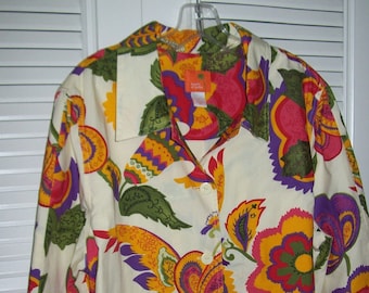 Florida Jacket Shirt, Vivid Picasso/Gauguin  Shirt Lively Print, Size XL  see details