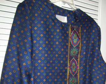 Shirt XXL, Vintage Schrader Tunic Side Button Paisley Gorgeous Blouse/Shirt, - see details