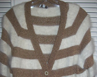 Vintage Angora, Silk, Wool Cardigan by Joanie Rome!  Outstanding Sweater Size Medium