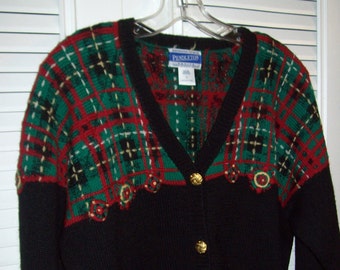 Sweater Large,  Pendleton Cardigan Sweater, All Wool Knitted Fantastic Find.  Size Large see details