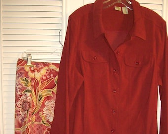 Vintage Maxi Skirt & Matching Shirt/Jacket XL Great Travel Item see details