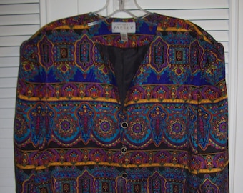 Jacket 16, Adrianna Papell Silk Jacket - Enchanting Lovely Find ! India Flavor Size 16