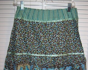 Skirt 6 - 8, Vintage Island Republic Peasant Colorful Cotton Skirt Size 6 - 8