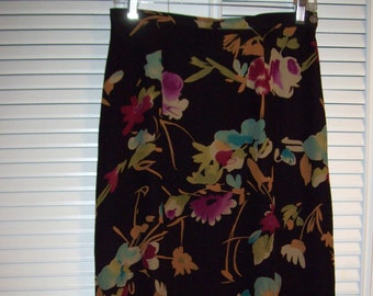 Vintage Silk Maxi Skirt by Harold's. Gorgeous Fall Colors. Size 8