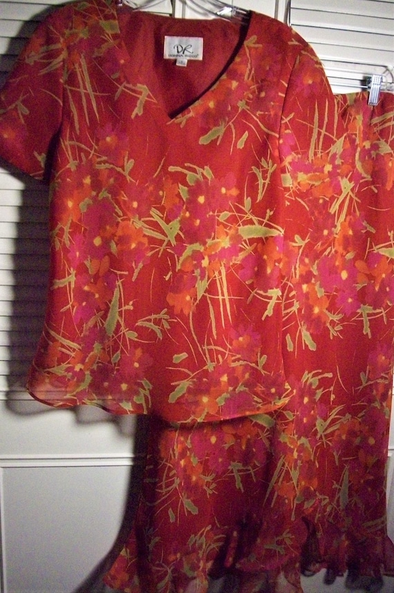 Dress 8, Donna Ricco Dressy Frilly Resort Evening GORGEOUS Two Pieced Dress, MAXI Skirt, - see details Dress 8, Donna Ricco Dressy Frilly Resort Evening GORGEOUS Two Pieced Dress, MAXI Skirt, - see details
