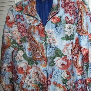 Jacket 10 12, Vintage Allison & Daley Quilted Polished Cotton Floral Spring Jacket Size 10 12 image 2