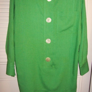 Dress 10,  Raul Blanco for Eneste Green Linen Wedge Dress.  Size 10 - 12