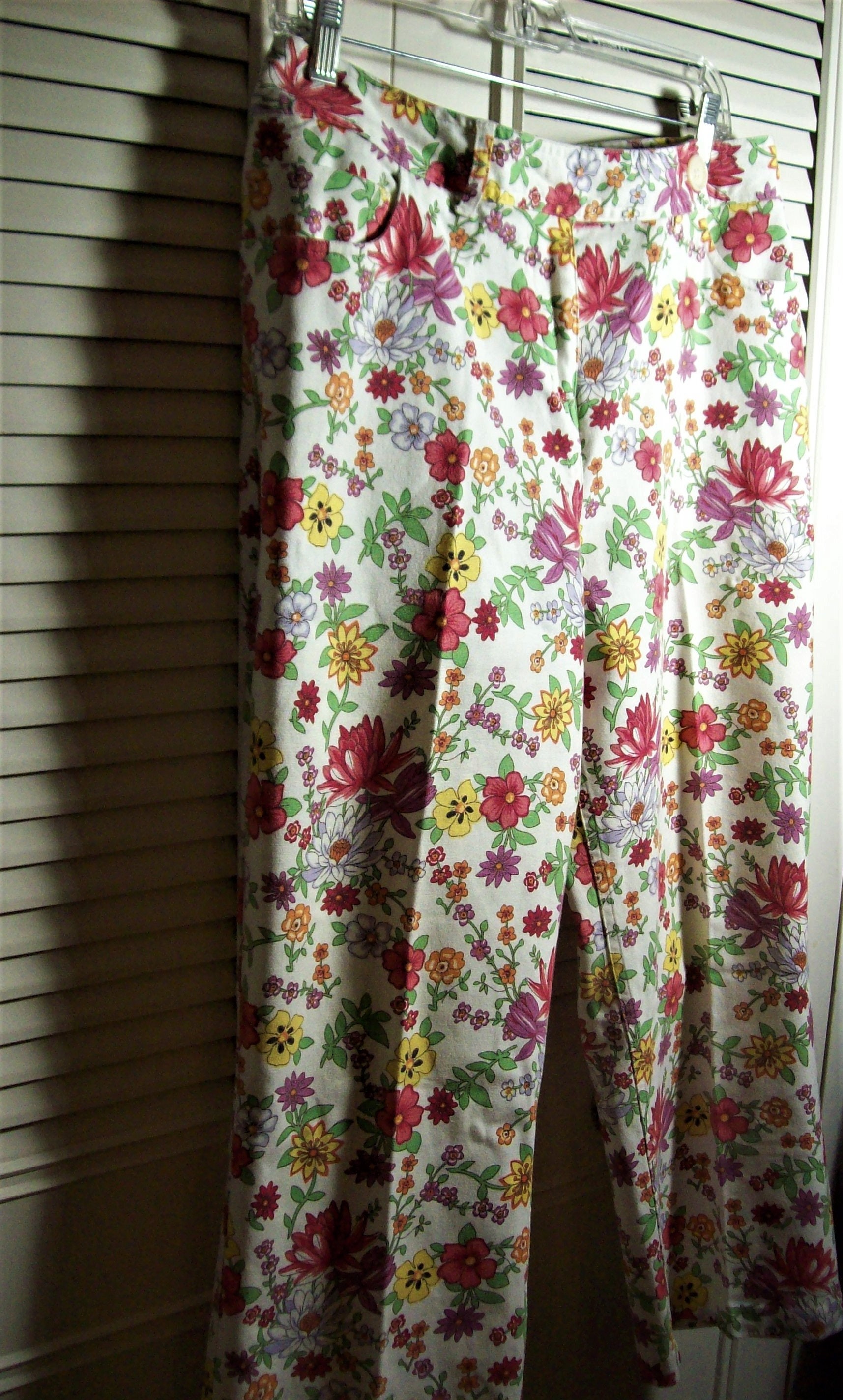 Pants 16 Cotton Floral Pants by Harold's. Petite Fleurs - Etsy UK