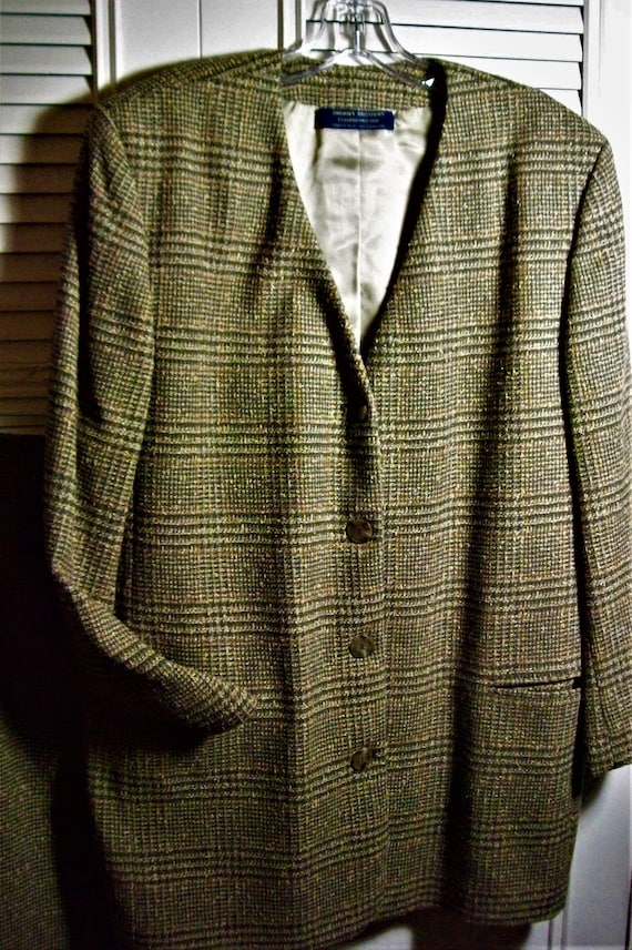 Suit 14, Skirt Suit, Brooks Brothers, Plaid,Wool, 