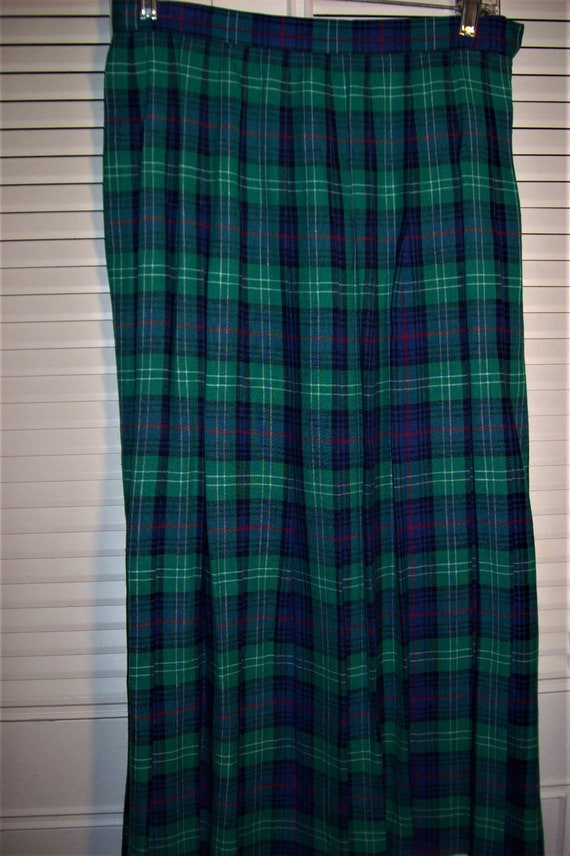 Skirt 10, Talbot's Plaid Pleated Maxi Skirt, Wool… - image 1