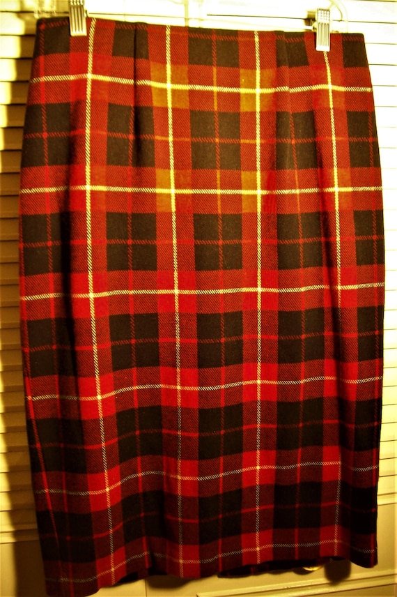 Skirt 8, J Jill Plaid Lined Winter Skirt, Cheery V