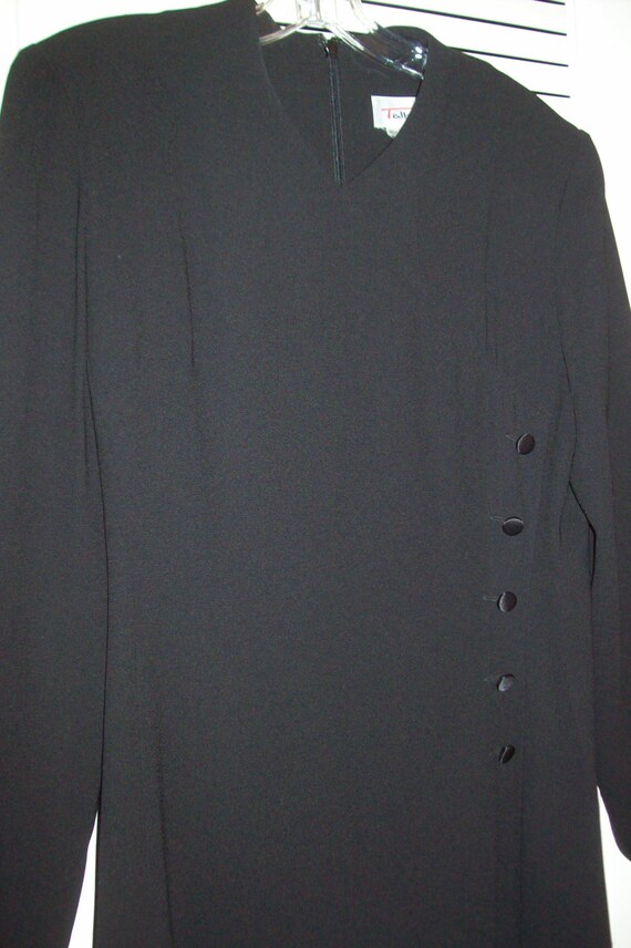 Dress 6, Vintage Talbot's Long Sleeved Black Crep… - image 2