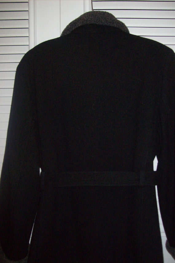 Coat 10, Coat, Wool Fitted Black Preppy Belted Co… - image 4