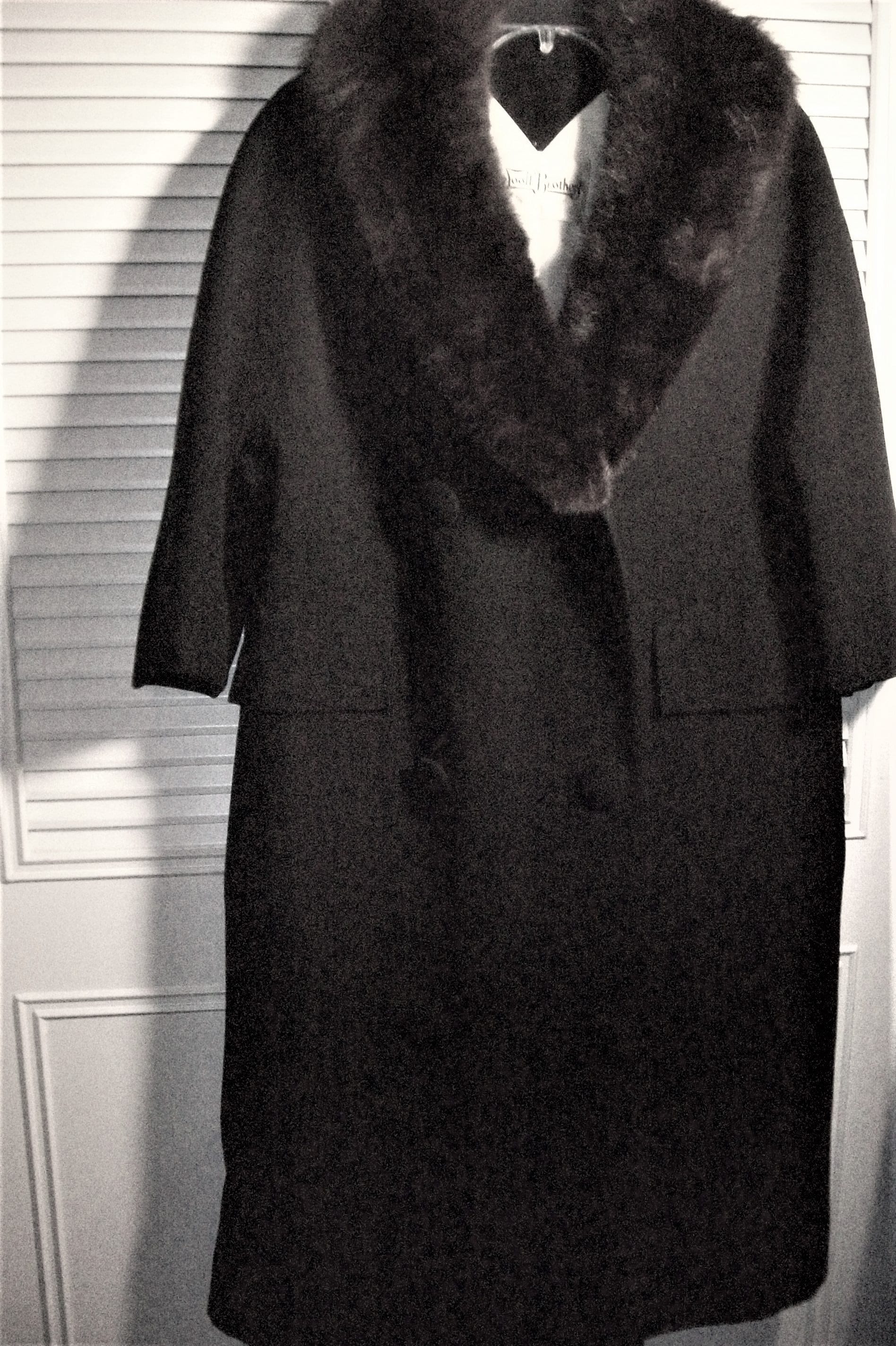 Coat 10, Seymour Fox Black Wool and Silk Double Breasted