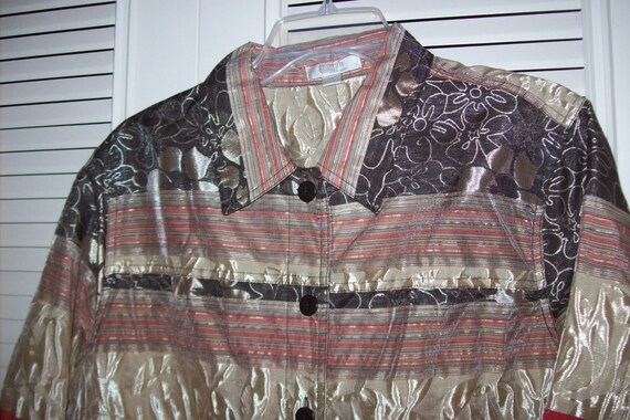 Jacket XL, Vintage Erin of London Multi-Color Str… - image 3