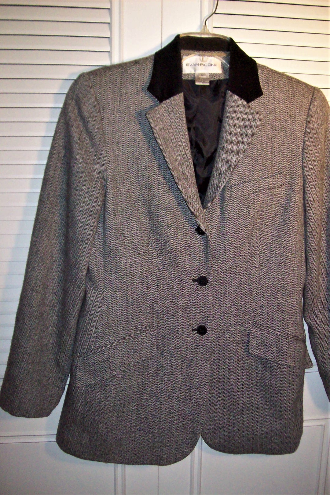 Blazer 10 Evan Picone Herringbone Tweed Blazer/jacket W - Etsy