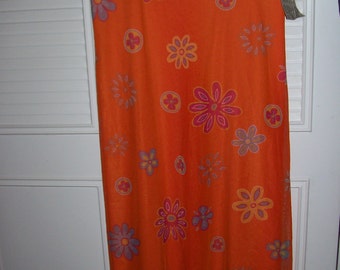 Orange  maxi dressJUST REDUCED  by F L Malik size 8 dazzling night showoff w spaghetti straps