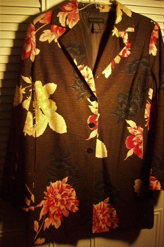 Jacket Large, Silkland Floral Jacket. Just Gorgeous Lined 