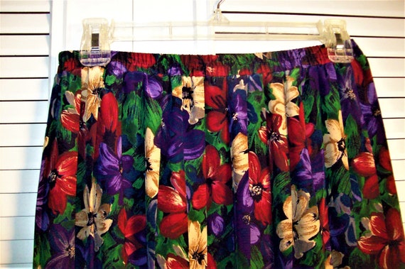 Skirt 8, Floral Maxi Skirt by Leslie Fay. Pleated… - image 3