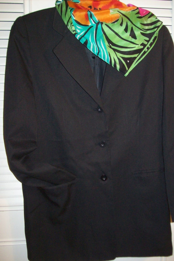 Vintage Adolfo Black Blazer Jacket Career Staple … - image 2