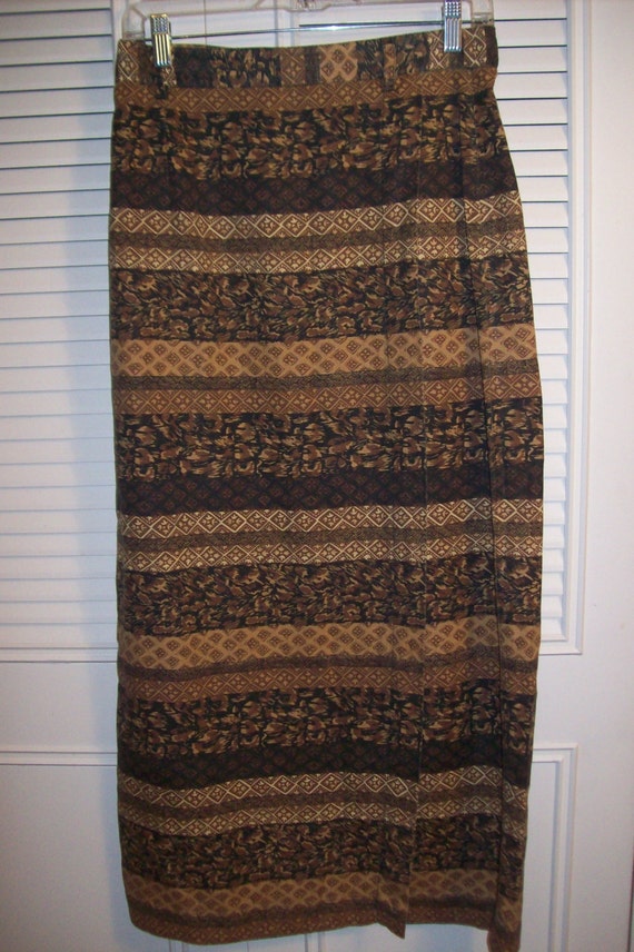 Skirt 10,  British Khaki Maxi Wrap Skirt - Linen a