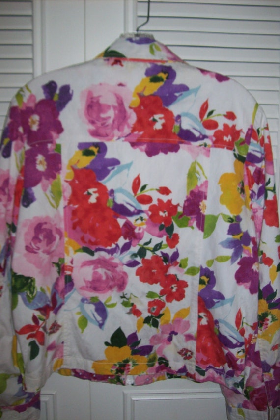 Jacket XL,  Indikka Cotton Summer Bouquet Zippere… - image 4