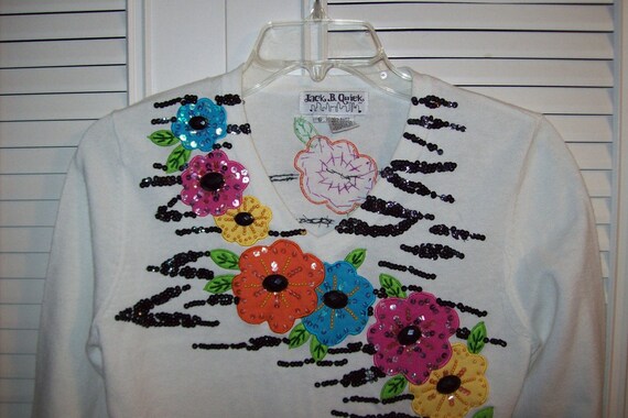 Sweater Small, , Sequin Sweater, Jack B Quick, Sp… - image 2