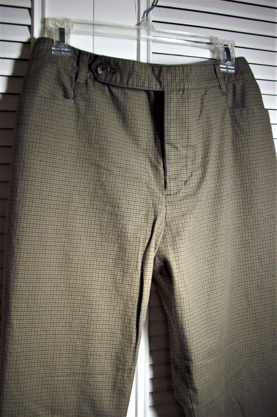 Ralph Lauren Check Pattern Patchwork Cotton Pants Women's Size L cotton ivory Vintage Second Hand