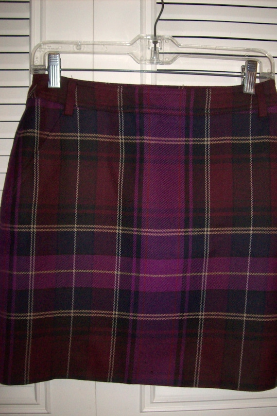 Vintage Wool Plaid Skirt by Ellen Tracy