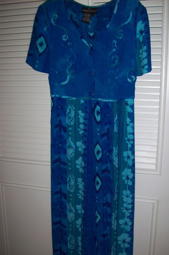 Dress 6, Vintage Carole Little Long Maxi Dress, Bright and Perfect. Size 6 Reduced