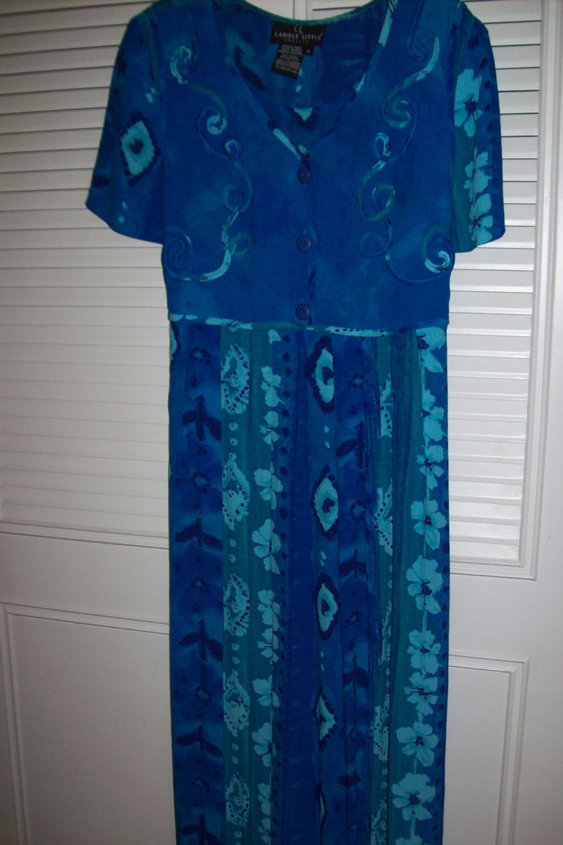 Dress 6 Vintage Carole Little Long Maxi Dress Bright and - Etsy