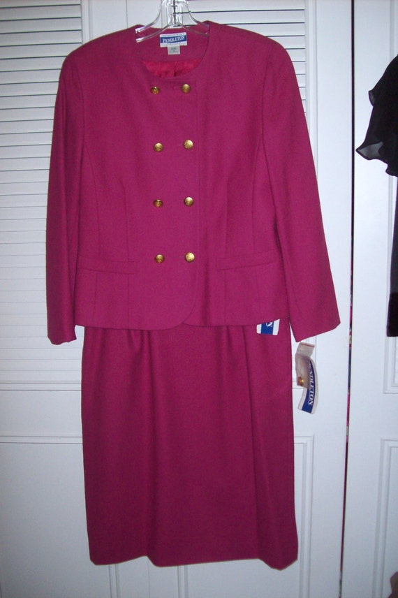 Suit 10, Skirt Suit 10, Vintage Pendleton Pink Woo