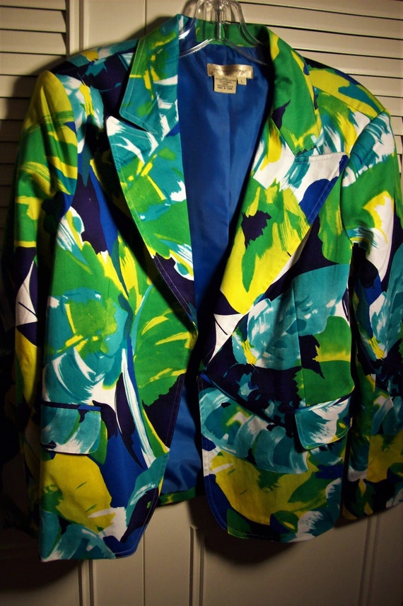 Jacket Large, Blazer Large, Transitions Turquoise… - image 1