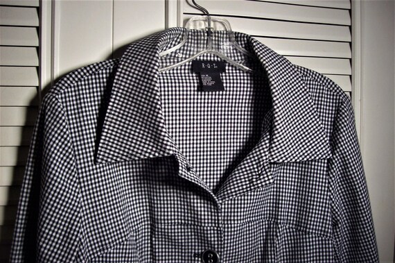 Jacket Medium, Lightweight Cotton Houndstooth Jac… - image 3