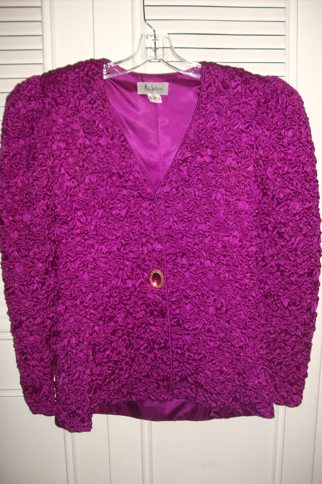 Vintage Silk Ruched Evening Jacket for Miss Jackson's. Elegant Jeweled ...