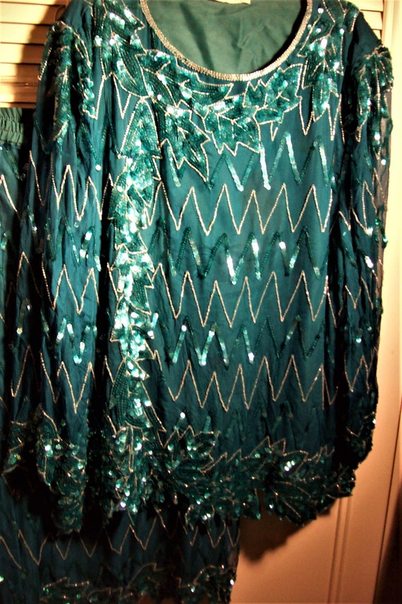 Dress 3X, Evening Two Pieced Sequined Sparkling Dr