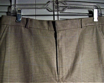 Pants, 10, Ralph Lauren Brown Glen Plaid Long Pants, NWT, But Vintage, Tapered, Cuffed, Pockets Fore and Aft, - see details