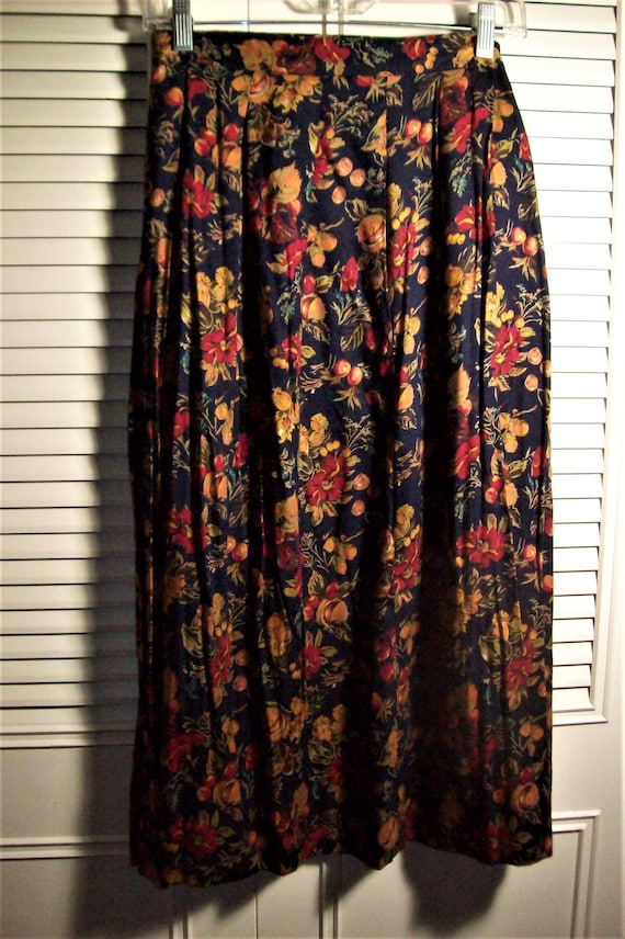 Skirt 10, Land's End Floral Pleated Maxi Skirt, Sw