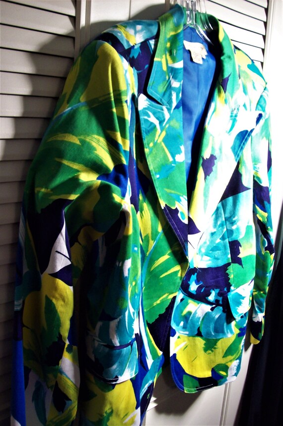 Jacket Large, Blazer Large, Transitions Turquoise… - image 3