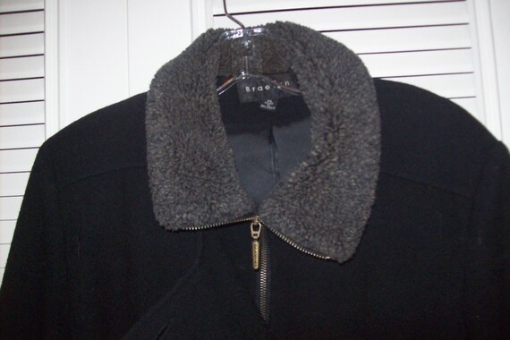 Coat 10, Coat, Wool Fitted Black Preppy Belted Co… - image 3