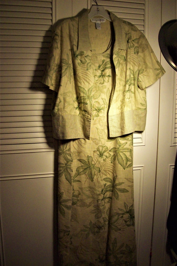Dress /jacket, 12, Linen Jacket and Maxi Straight Dress. by Jessica Howard,  Summer's Answer! FIVE STAR! - See Details - Etsy