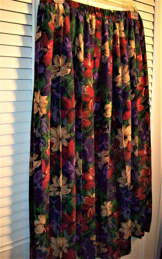 Skirt 8, Floral Maxi Skirt by Leslie Fay. Pleated… - image 1