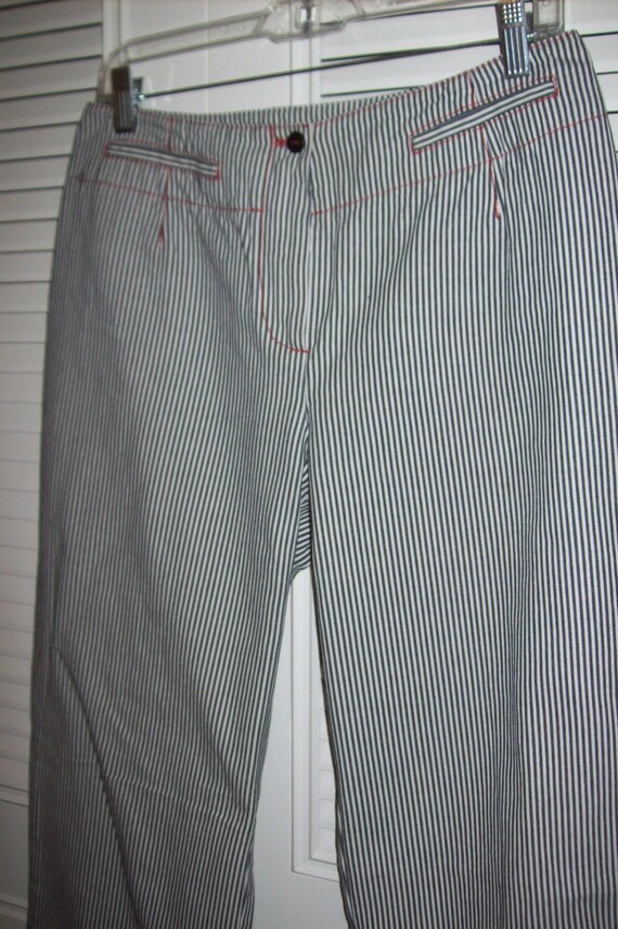 Pants 8, Vintage Harve Benard Smartly Striped Cot… - image 2