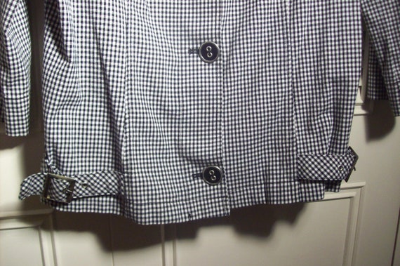Jacket Medium, Lightweight Cotton Houndstooth Jac… - image 2