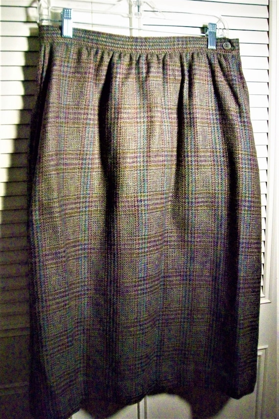 Skirt 8, Evan Picone Wool Glen Plaid Skirt.  Soft… - image 3