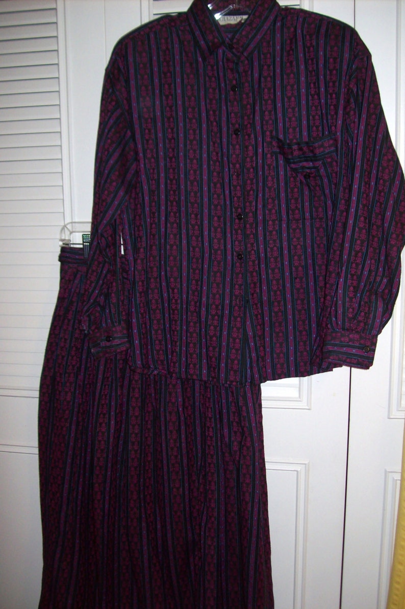 Dress XL, Two Pieced Maxi Dress Khazana Wonderful Paisley Striped Cotton Transitional Outfit XL image 1